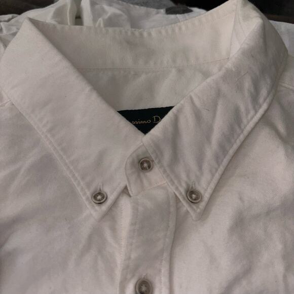 Massimo Dutti Mens Shirt SZ XXL White Heavy Cotton Finest Fabric Elbow Patches - Picture 3 of 9